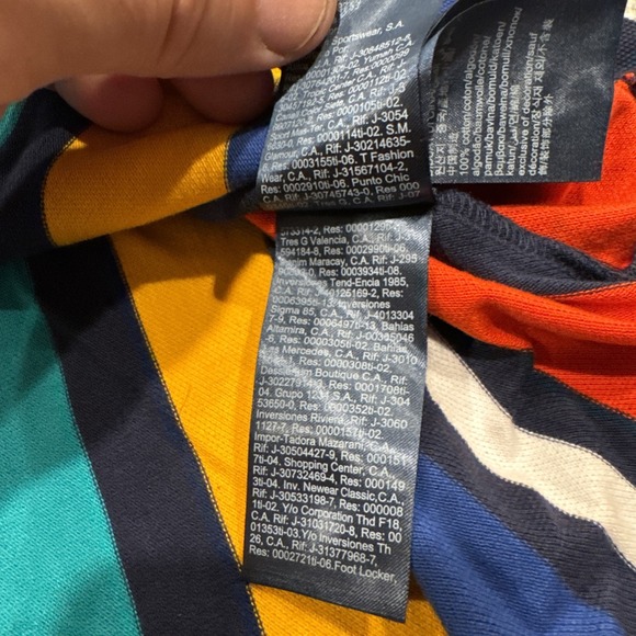 Y2K Tommy Jeans Polo Shirt Men's L Multicolor Vertical Stripe 90s Vintage Cotton - Picture 10 of 16